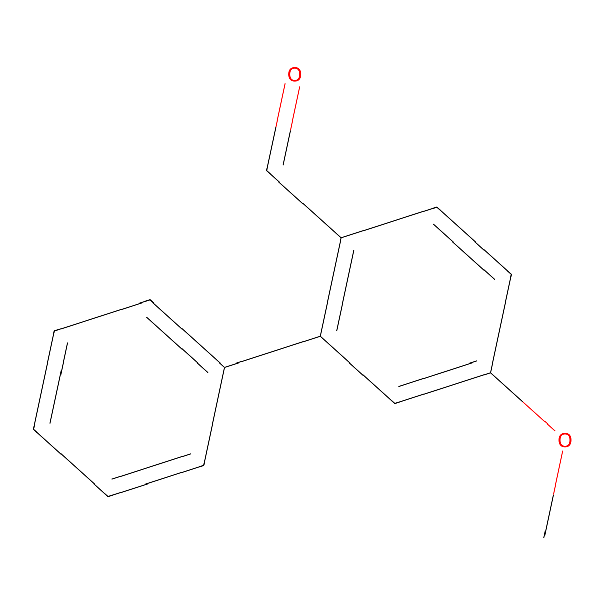 5-Methoxy[1,1'-biphenyl]-2-carboxaldehyde molecular structure, CAS 15144-84-0