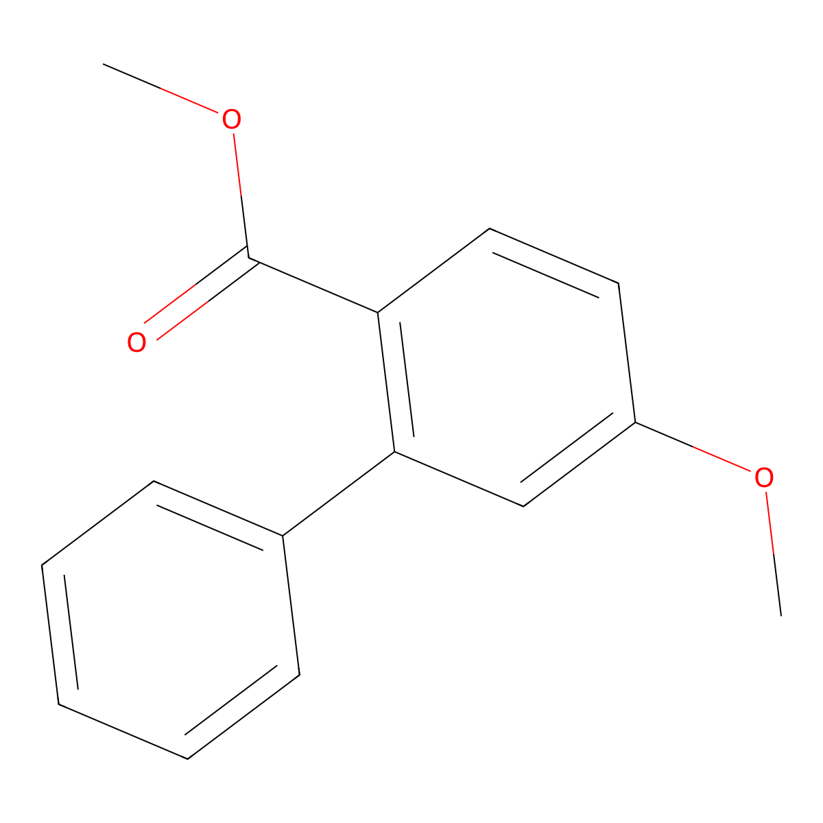 Methyl 5-methoxy[1,1'-biphenyl]-2-carboxylate molecular structure, CAS 15144-85-1