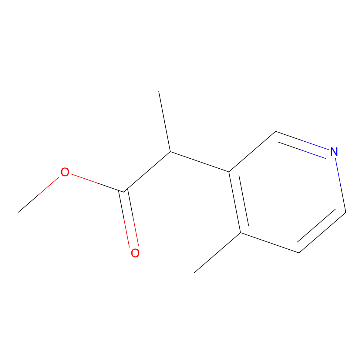 Methyl 2-(4-methylpyridin-3-yl)propanoate molecular structure, CAS 1514408-03-7