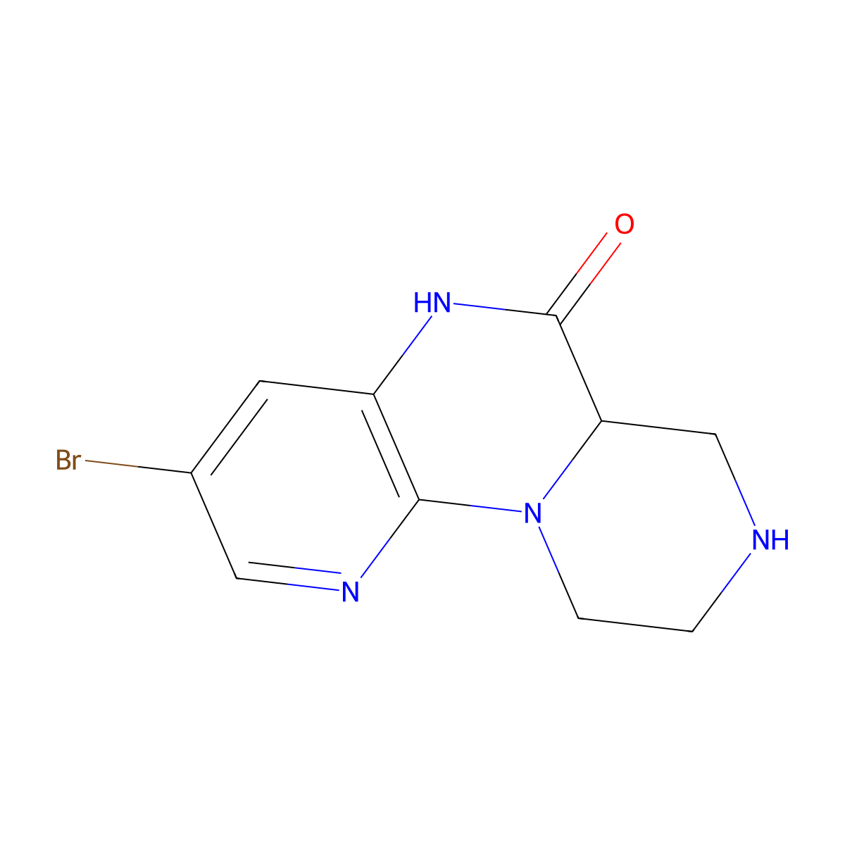 5-Bromo-1,3,8,12-tetraazatricyclo[8.4.0.0,2,7]tetradeca-2(7),3,5-trien-9-one molecular structure, CAS 1514415-90-7