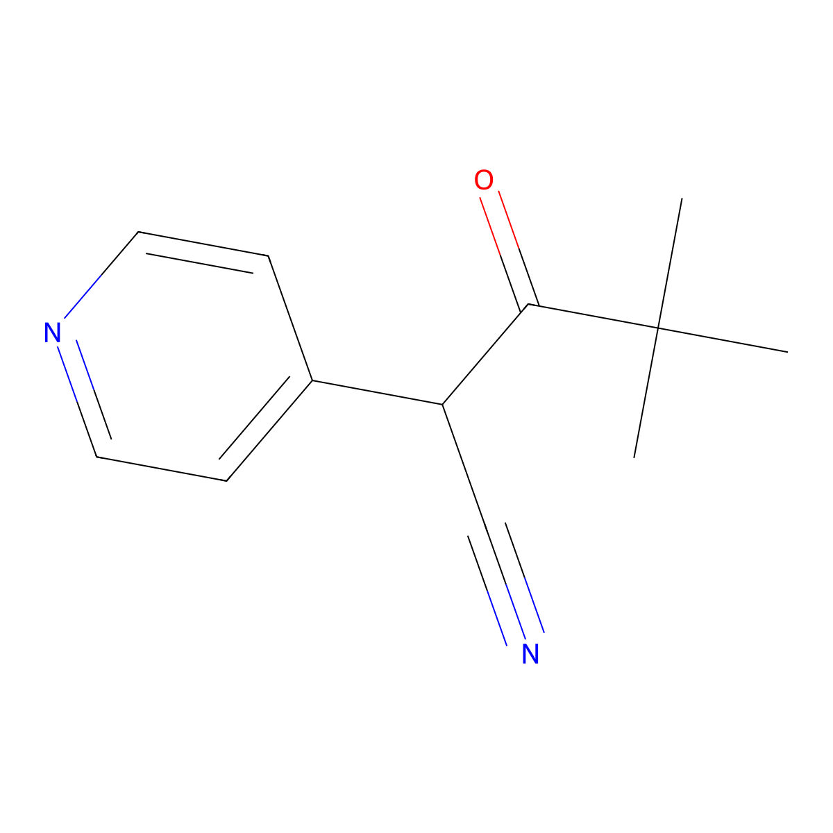 4,4-Dimethyl-3-oxo-2-(pyridin-4-yl)pentanenitrile molecular structure, CAS 1514422-87-7