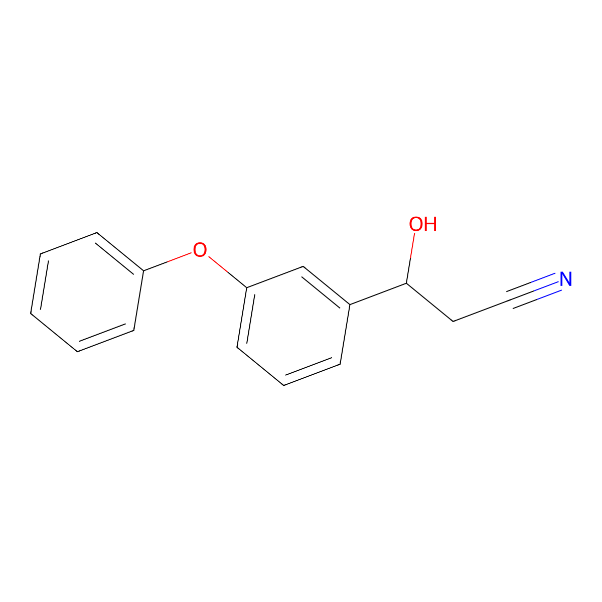 3-Hydroxy-3-(3-phenoxyphenyl)propanenitrile molecular structure, CAS 1514424-63-5