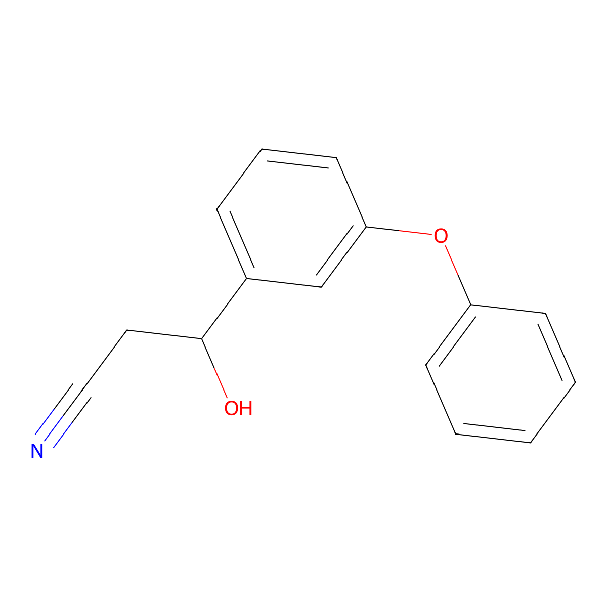 3-Hydroxy-3-(3-phenoxyphenyl)propanenitrile molecular structure, CAS 1514424-63-5