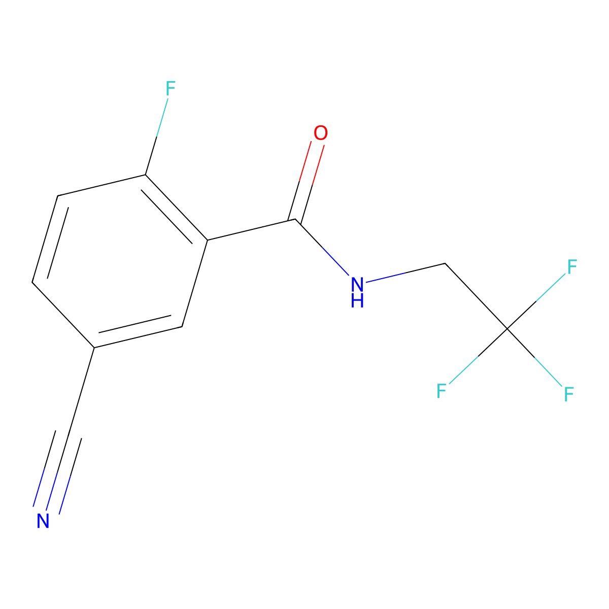 5-Cyano-2-fluoro-N-(2,2,2-trifluoroethyl)benzamide molecular structure, CAS 1514427-19-0