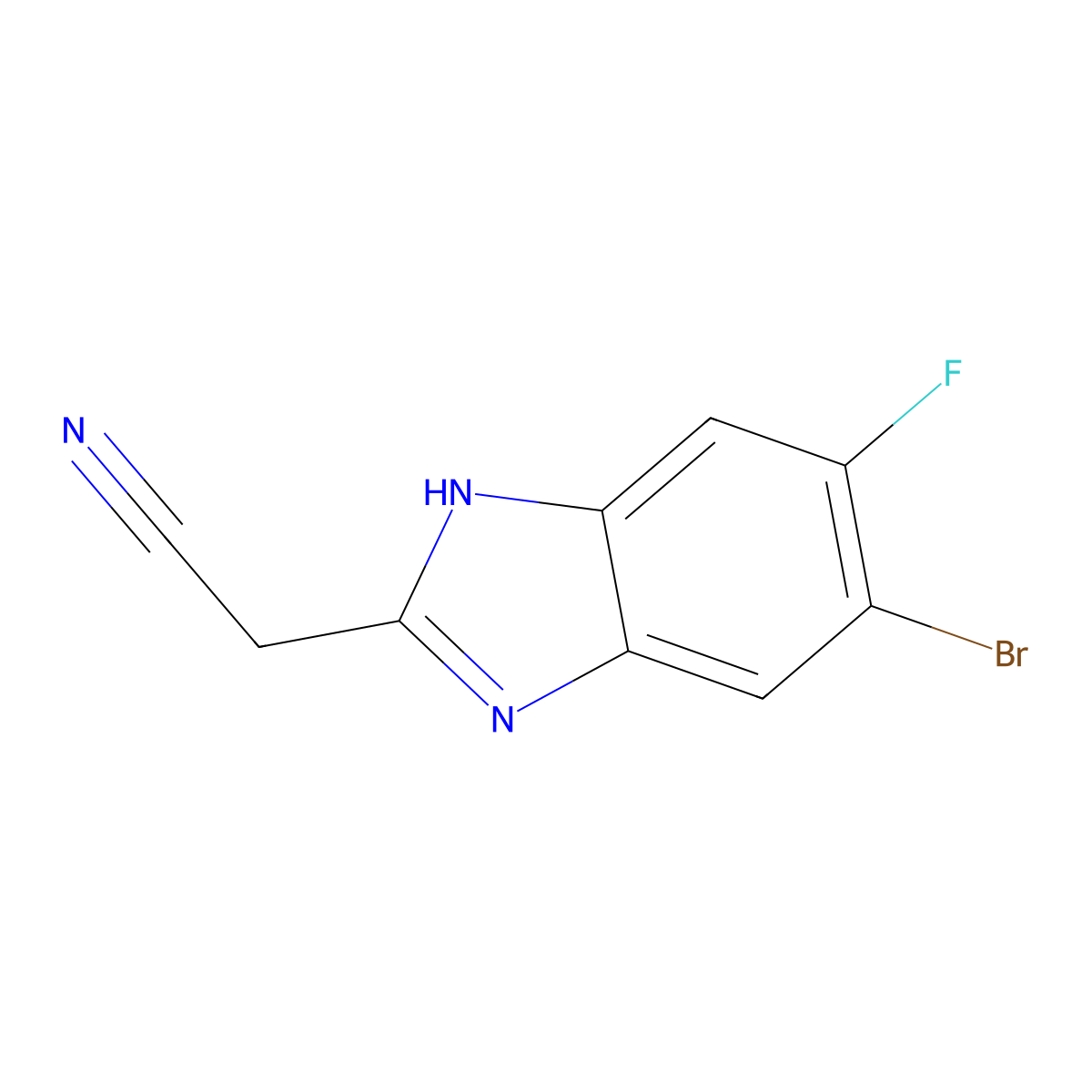 5-Bromo-2-(cyanomethyl)-6-fluorobenzimidazole molecular structure, CAS 1514433-81-8