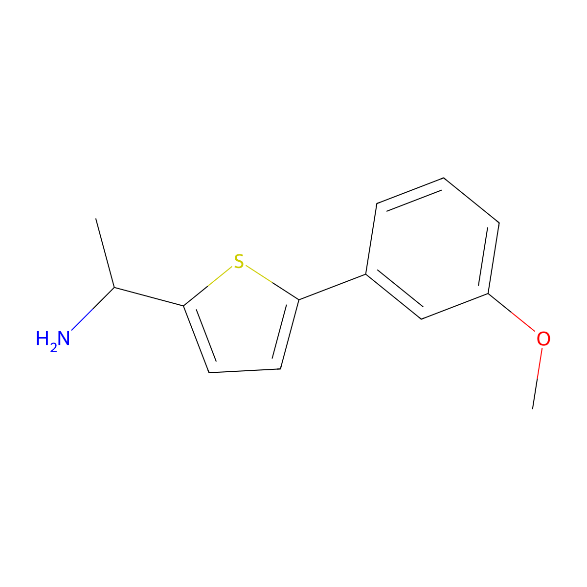 1-(5-(3-Methoxyphenyl)thiophen-2-yl)ethan-1-amine molecular structure, CAS 1514462-00-0