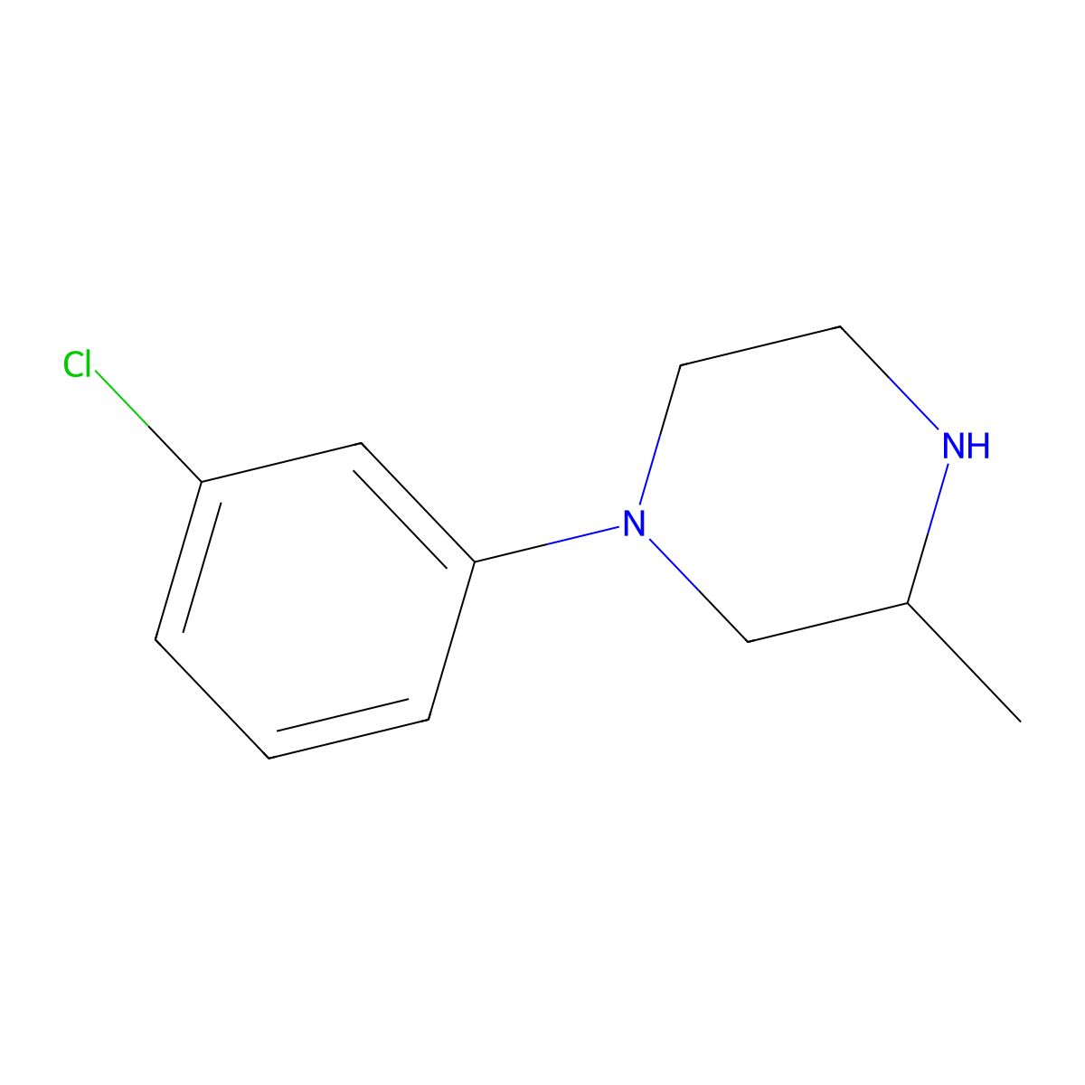 1-(3-Chlorophenyl)-3-methylpiperazine molecular structure, CAS 151447-85-7