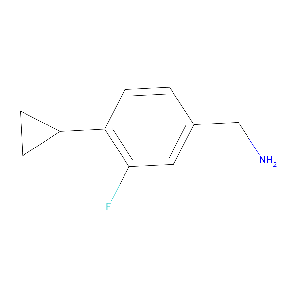 (4-Cyclopropyl-3-fluorophenyl)methanamine molecular structure, CAS 1514473-85-8