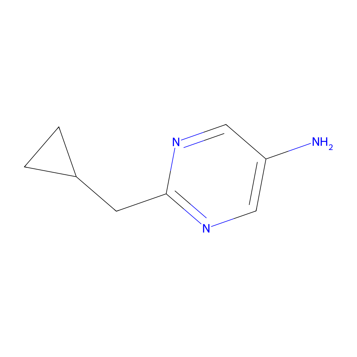 2-(Cyclopropylmethyl)pyrimidin-5-amine molecular structure, CAS 1514480-20-6