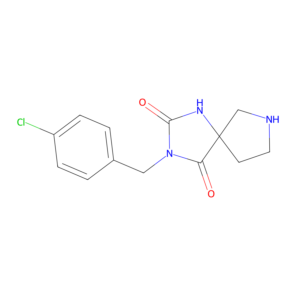 3-(4-Chlorobenzyl)-1,3,7-triazaspiro[4.4]nonane-2,4-dione molecular structure, CAS 1514483-74-9