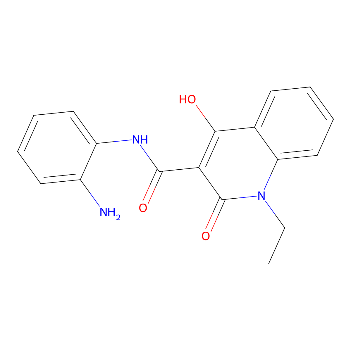 N-(2-aminophenyl)-1-ethyl-4-hydroxy-2-oxoquinoline-3-carboxamide molecular structure, CAS 151449-79-5