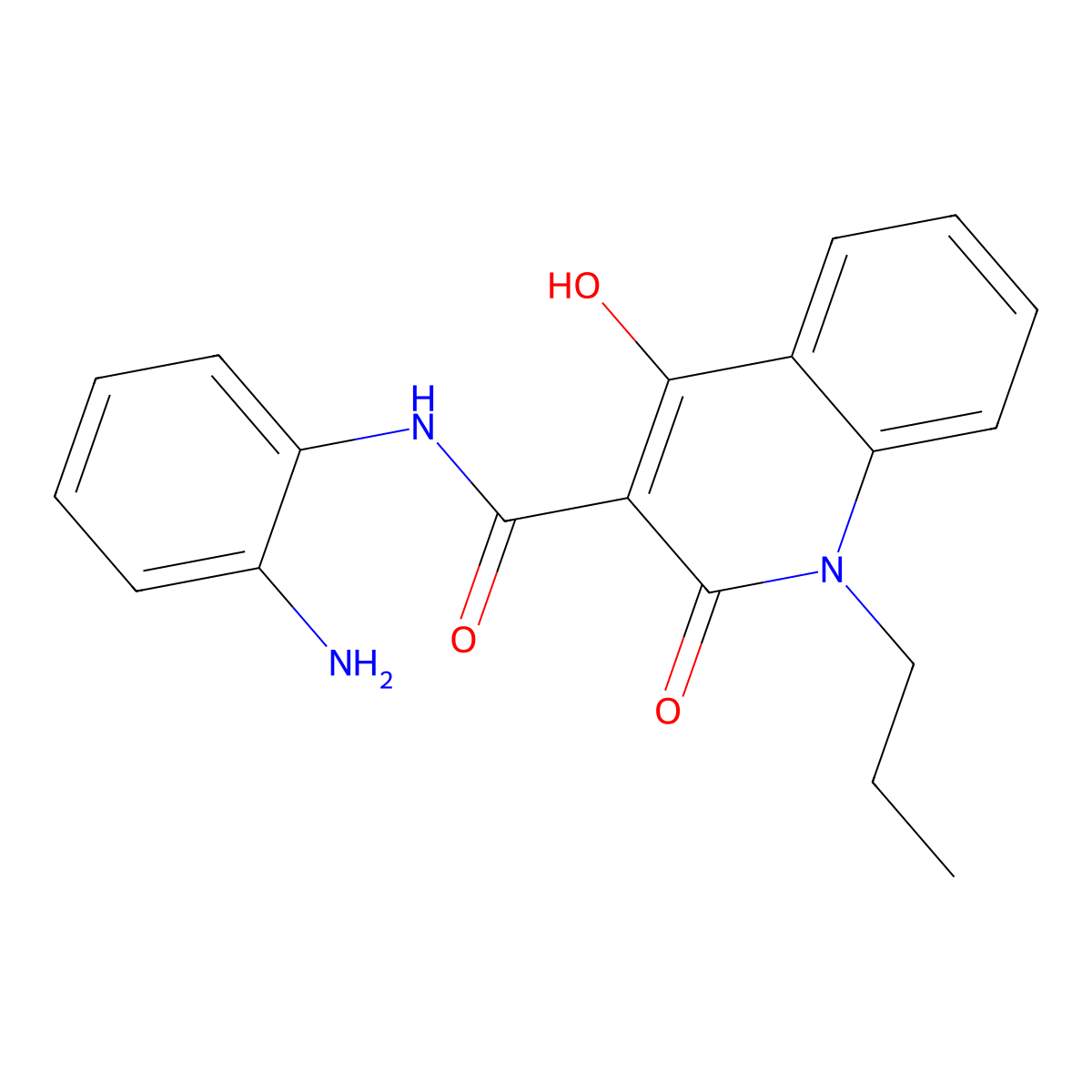 N-(2-aminophenyl)-4-hydroxy-2-oxo-1-propyl-quinoline-3-carboxamide molecular structure, CAS 151449-80-8
