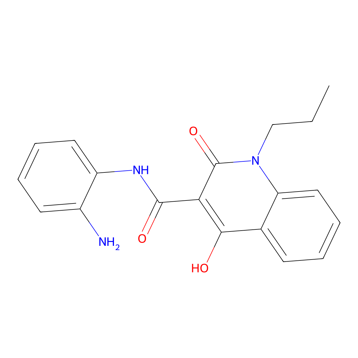 N-(2-aminophenyl)-4-hydroxy-2-oxo-1-propyl-quinoline-3-carboxamide molecular structure, CAS 151449-80-8