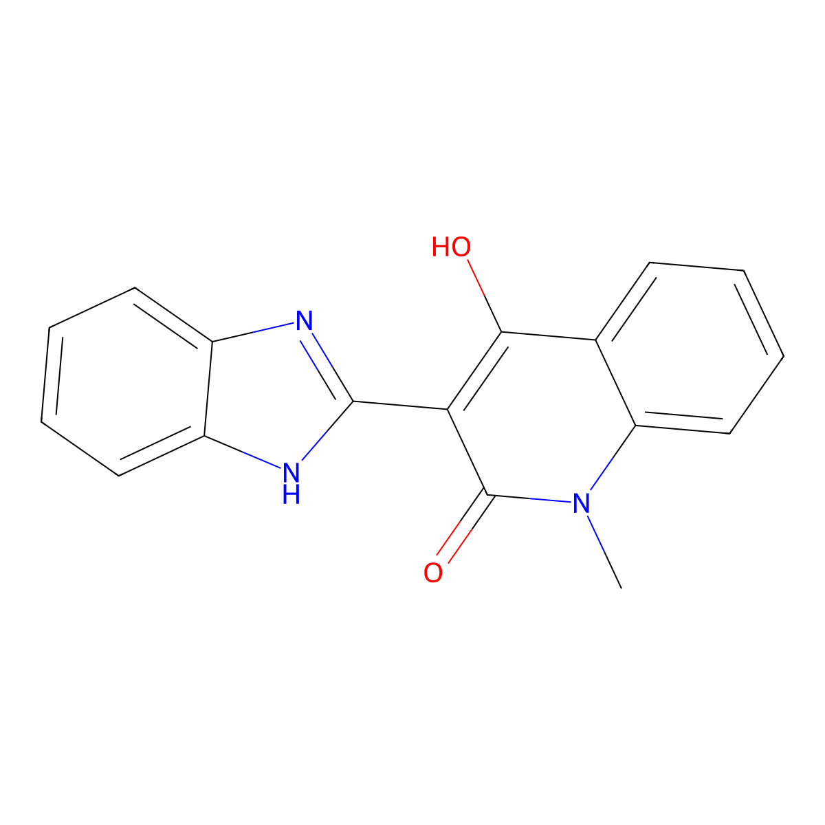 3-(1H-benzo[d]imidazol-2-yl)-4-hydroxy-1-methylquinolin-2(1H)-one molecular structure, CAS 151449-85-3