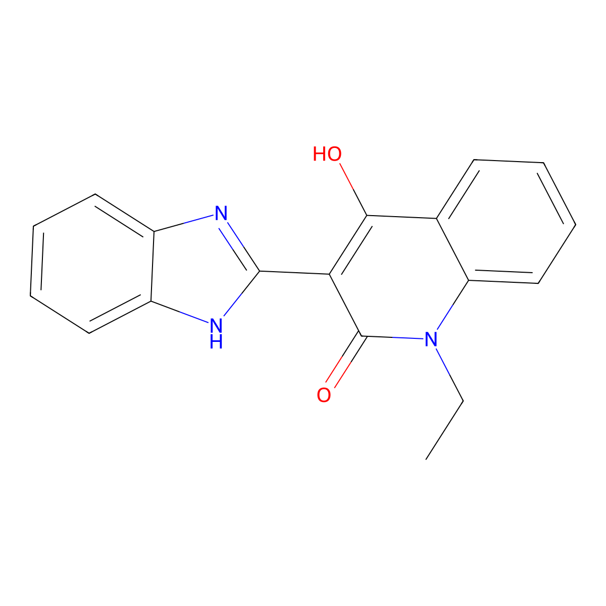 3-(1,3-Dihydrobenzimidazol-2-ylidene)-1-ethylquinoline-2,4-dione molecular structure, CAS 151449-86-4