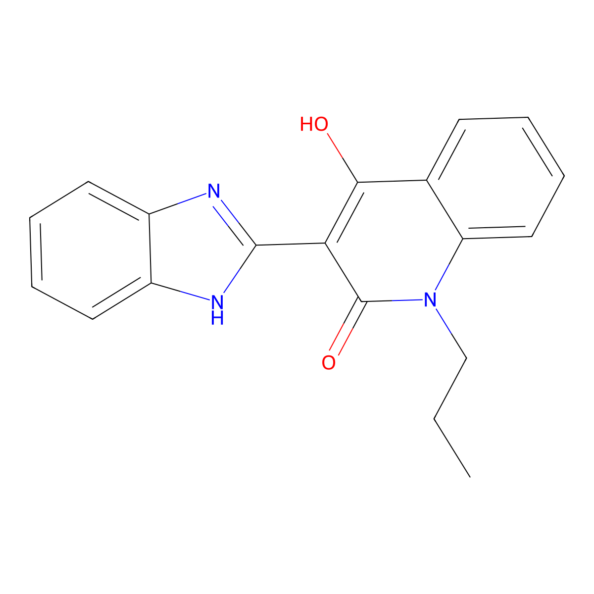 3-(1H-benzimidazol-2-yl)-4-hydroxy-1-propylquinolin-2(1H)-one molecular structure, CAS 151449-87-5
