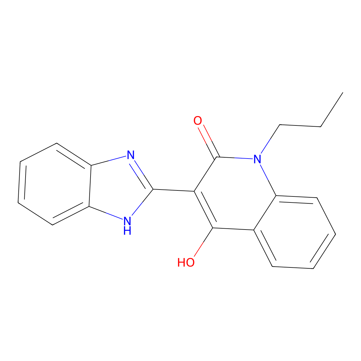 3-(1H-benzimidazol-2-yl)-4-hydroxy-1-propylquinolin-2(1H)-one molecular structure, CAS 151449-87-5