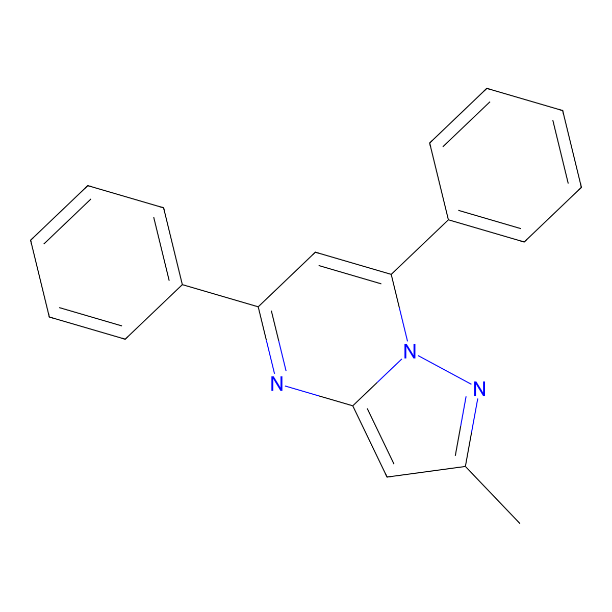 2-Methyl-5,7-diphenylpyrazolo[1,5-a]pyrimidine molecular structure, CAS 151449-97-7