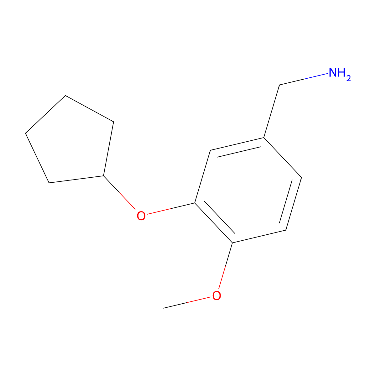 [3-(Cyclopentyloxy)-4-methoxyphenyl]methanamine molecular structure, CAS 151450-18-9