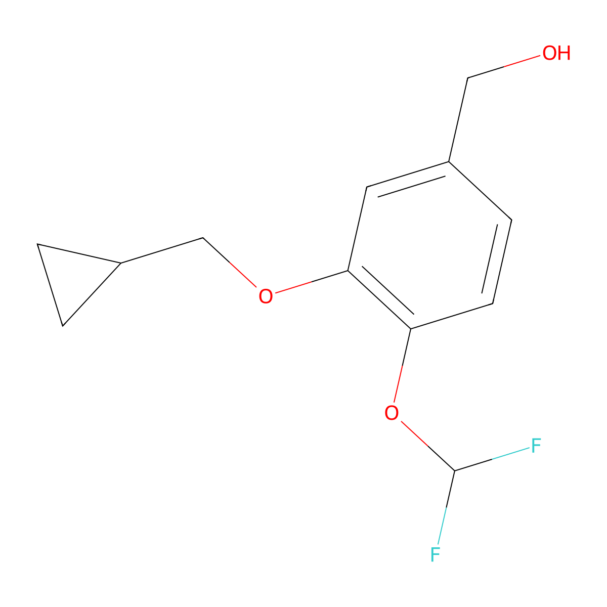 (3-(Cyclopropylmethoxy)-4-(difluoromethoxy)phenyl)methanol molecular structure, CAS 151450-20-3