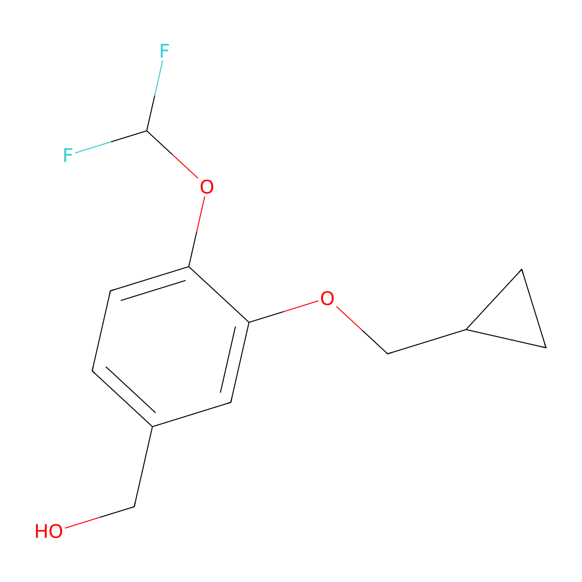 (3-(Cyclopropylmethoxy)-4-(difluoromethoxy)phenyl)methanol molecular structure, CAS 151450-20-3