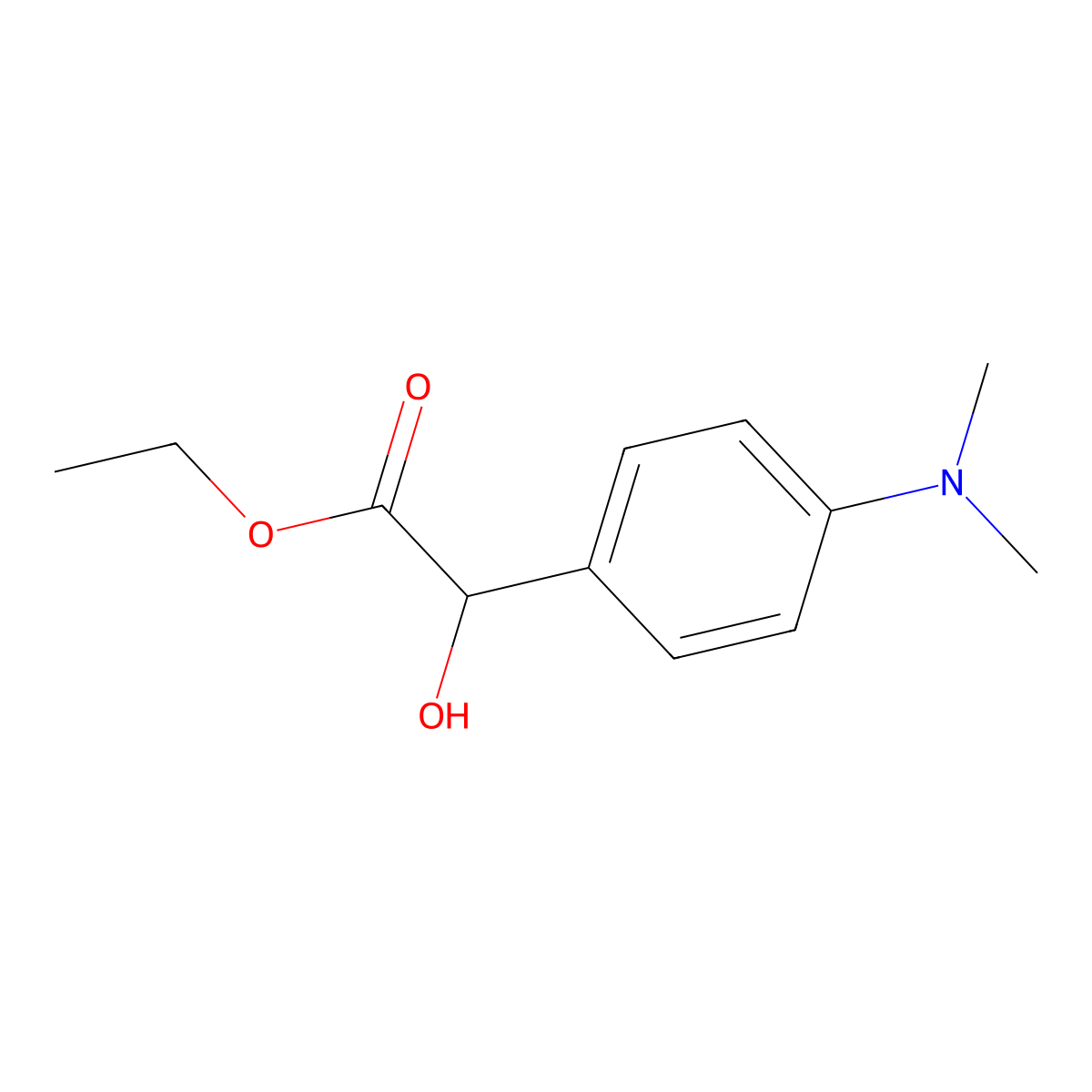 Ethyl 4-(dimethylamino)-alpha-hydroxybenZeneacetate molecular structure, CAS 151453-13-3