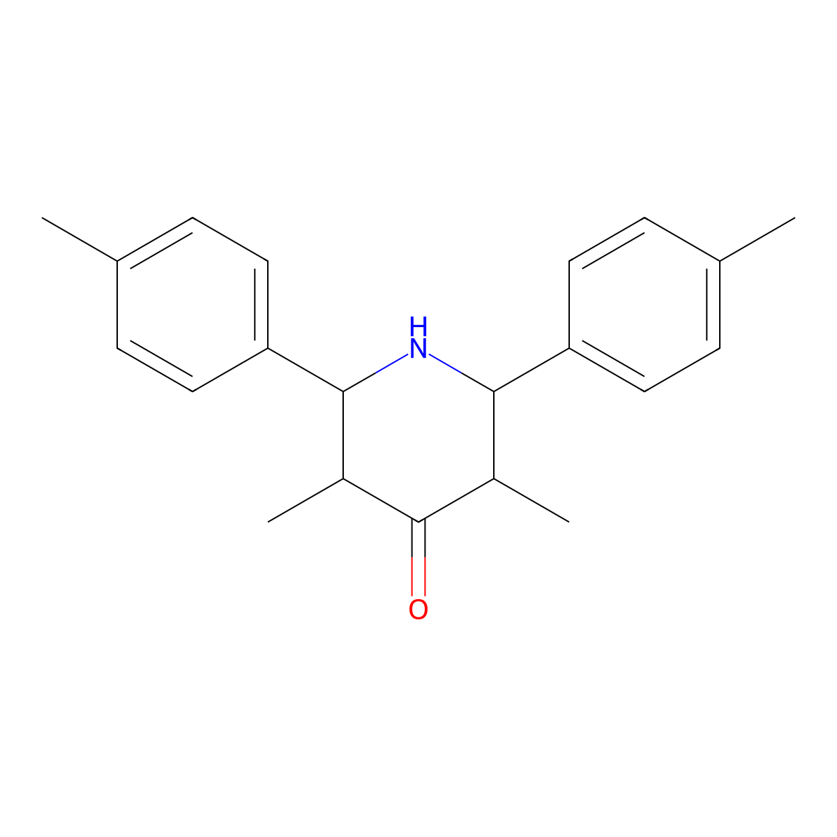 3,5-Dimethyl-2,6-bis(4-methylphenyl)-4-piperidinone molecular structure, CAS 151454-12-5