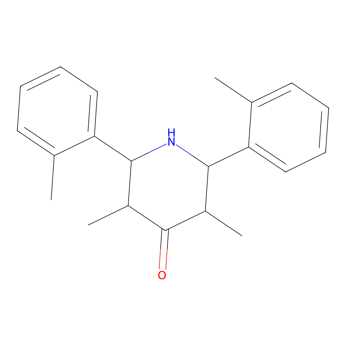 3,5-Dimethyl-2,6-bis(2-methylphenyl)piperidin-4-one molecular structure, CAS 151454-13-6