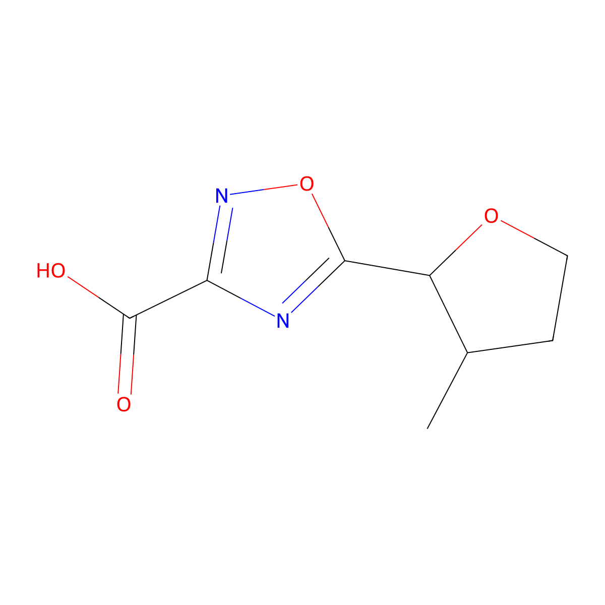 5-(3-Methyloxolan-2-yl)-1,2,4-oxadiazole-3-carboxylic acid molecular structure, CAS 1514540-06-7
