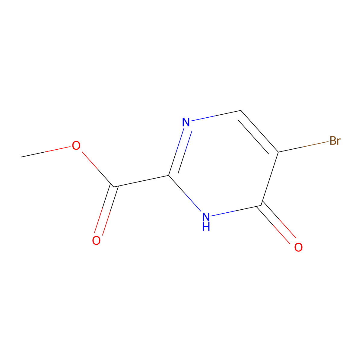 methyl 5-bromo-6-oxo-1H-pyrimidine-2-carboxylate molecular structure, CAS 1514540-37-4