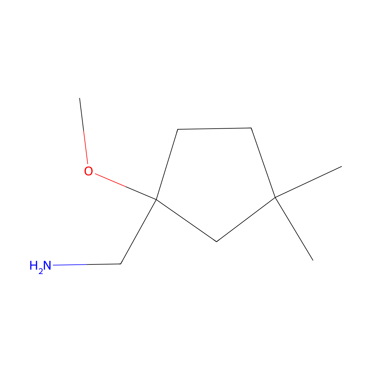 (1-Methoxy-3,3-dimethylcyclopentyl)methanamine molecular structure, CAS 1514545-05-1