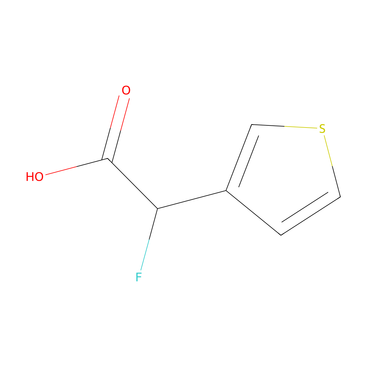 2-Fluoro-2-(thiophen-3-yl)acetic acid molecular structure, CAS 1514554-38-1