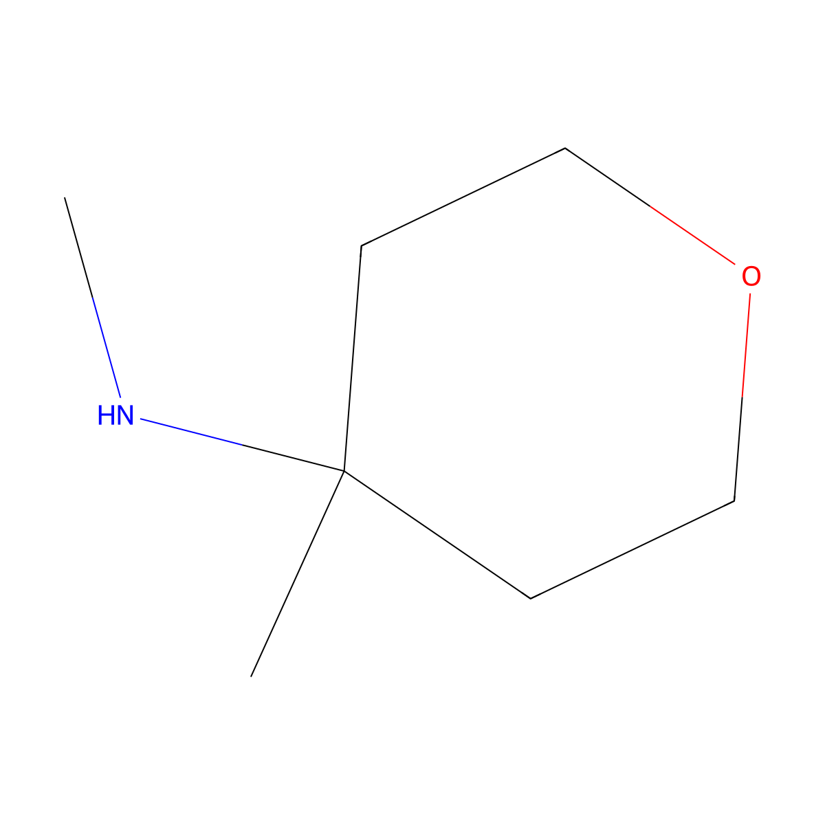 N,4-dimethyloxan-4-amine molecular structure, CAS 1514559-00-2