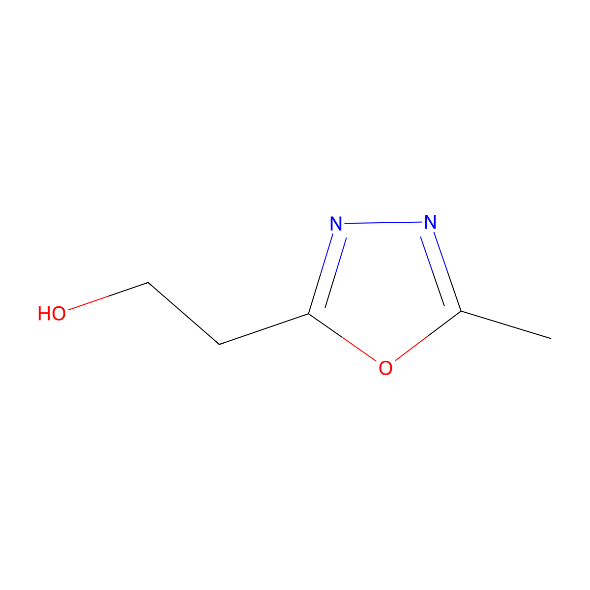 2-(5-Methyl-1,3,4-oxadiazol-2-yl)ethan-1-ol molecular structure, CAS 1514559-24-0