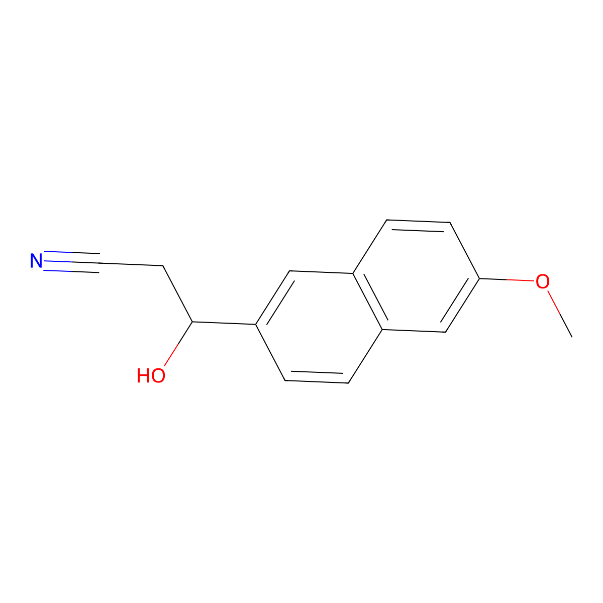 3-Hydroxy-3-(6-methoxynaphthalen-2-yl)propanenitrile molecular structure, CAS 1514563-55-3