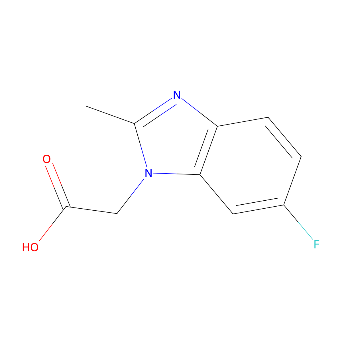 2-(6-Fluoro-2-methyl-1H-1,3-benzodiazol-1-yl)acetic acid molecular structure, CAS 1514566-82-5
