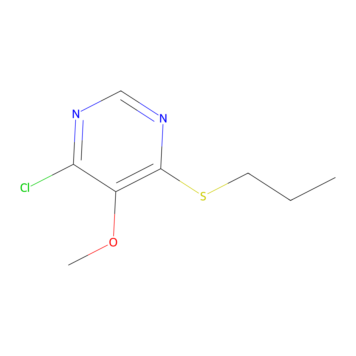 4-Chloro-5-methoxy-6-(propylsulfanyl)pyrimidine molecular structure, CAS 1514567-21-5