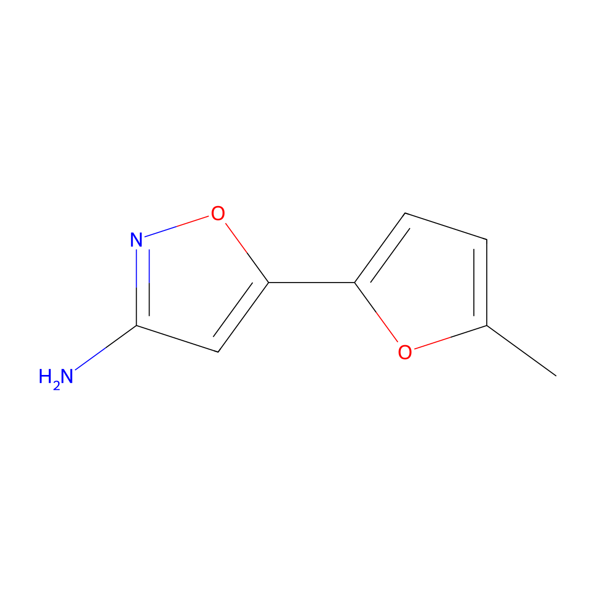 5-(5-Methylfuran-2-yl)-1,2-oxazol-3-amine molecular structure, CAS 1514588-97-6