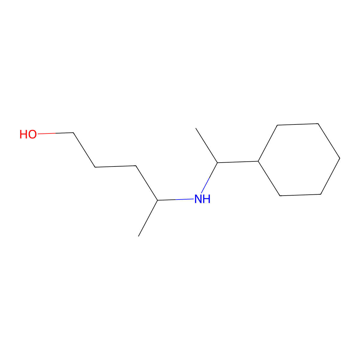 4-[(1-Cyclohexylethyl)amino]pentan-1-ol molecular structure, CAS 1514590-48-7