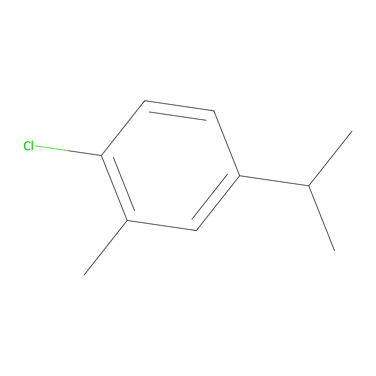 Benzene, 1-chloro-2-methyl-4-(1-methylethyl)- molecular structure, CAS 15146-01-7