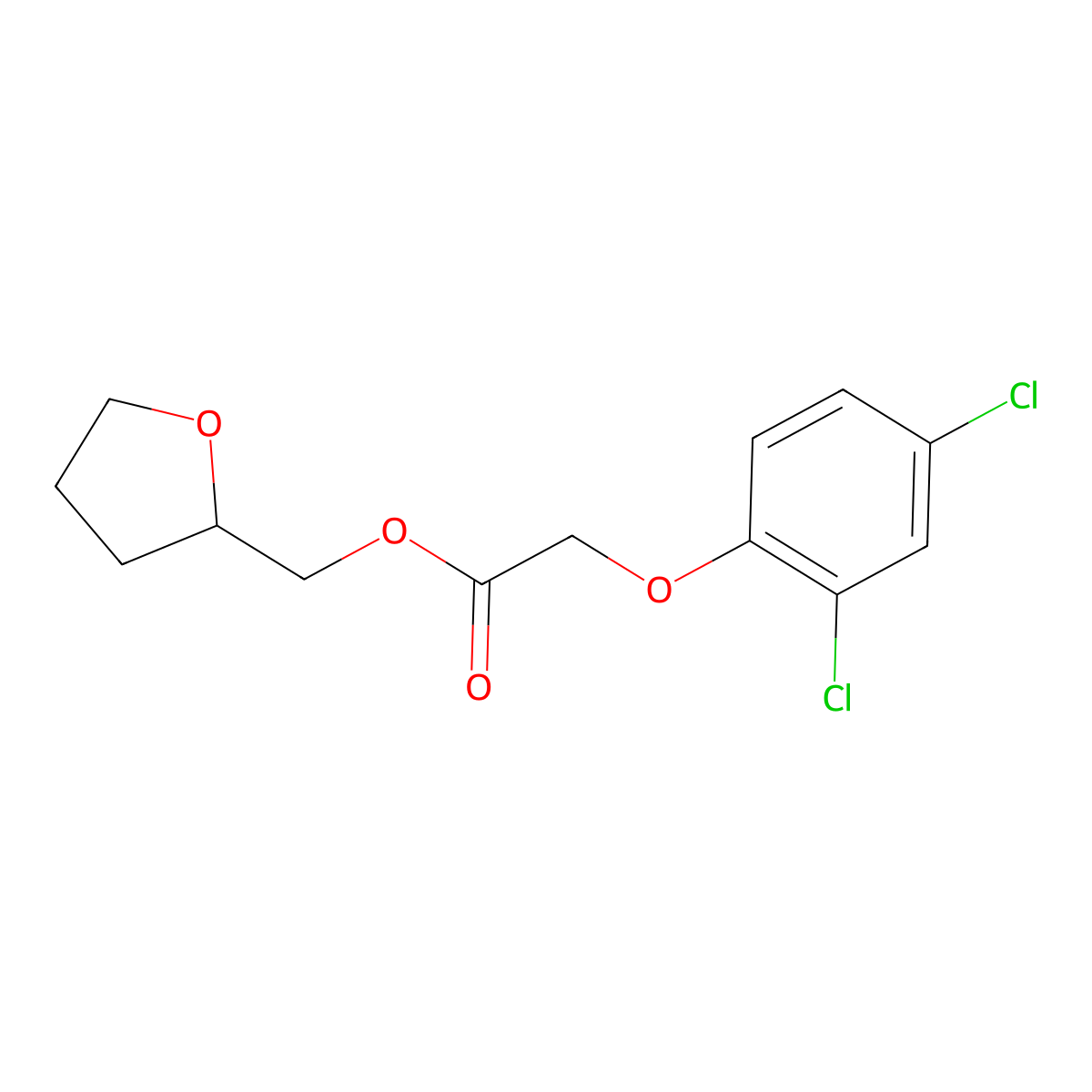 2,4-D tetrahydrofurfuryl ester molecular structure, CAS 15146-99-3