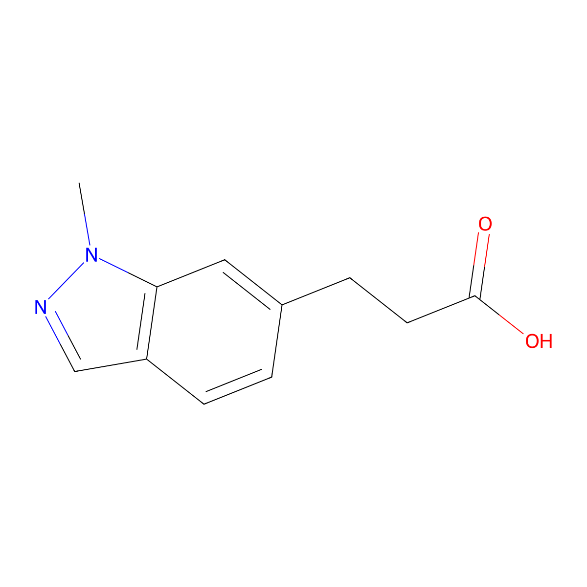 3-(1-methyl-1H-indazol-6-yl)propanoic acid molecular structure, CAS 1514602-37-9