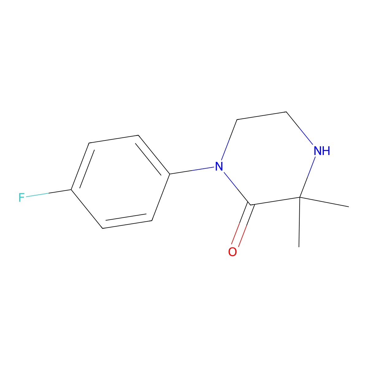 1-(4-Fluorophenyl)-3,3-dimethylpiperazin-2-one molecular structure, CAS 1514610-57-1
