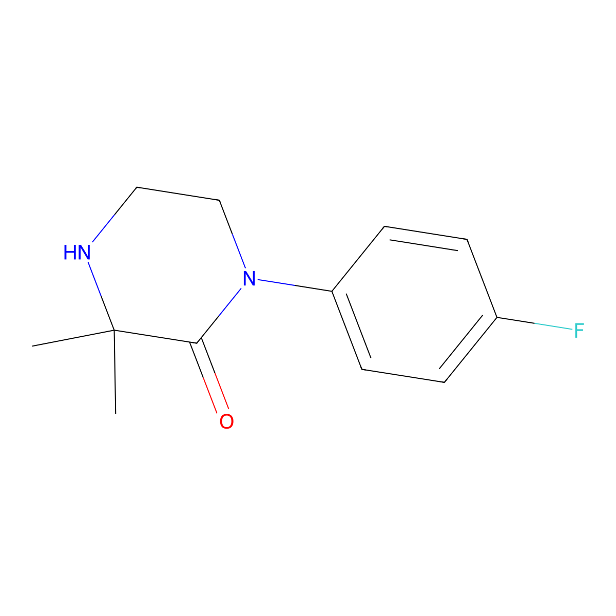 1-(4-Fluorophenyl)-3,3-dimethylpiperazin-2-one molecular structure, CAS 1514610-57-1