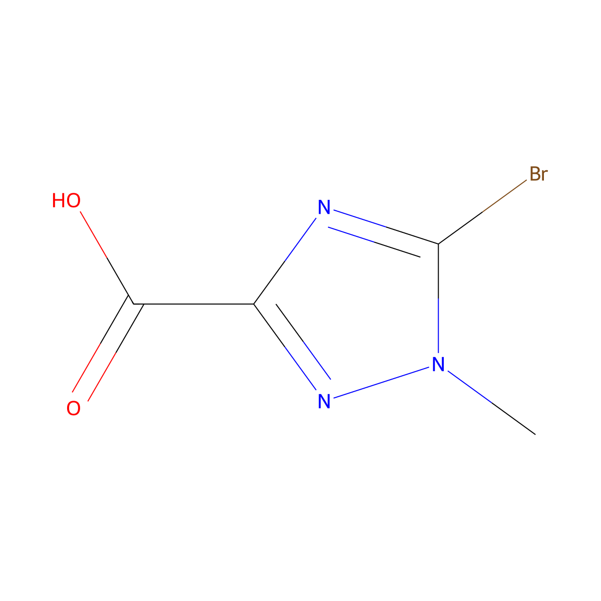 5-bromo-1-methyl-1H-1,2,4-triazole-3-carboxylic acid molecular structure, CAS 1514615-46-3