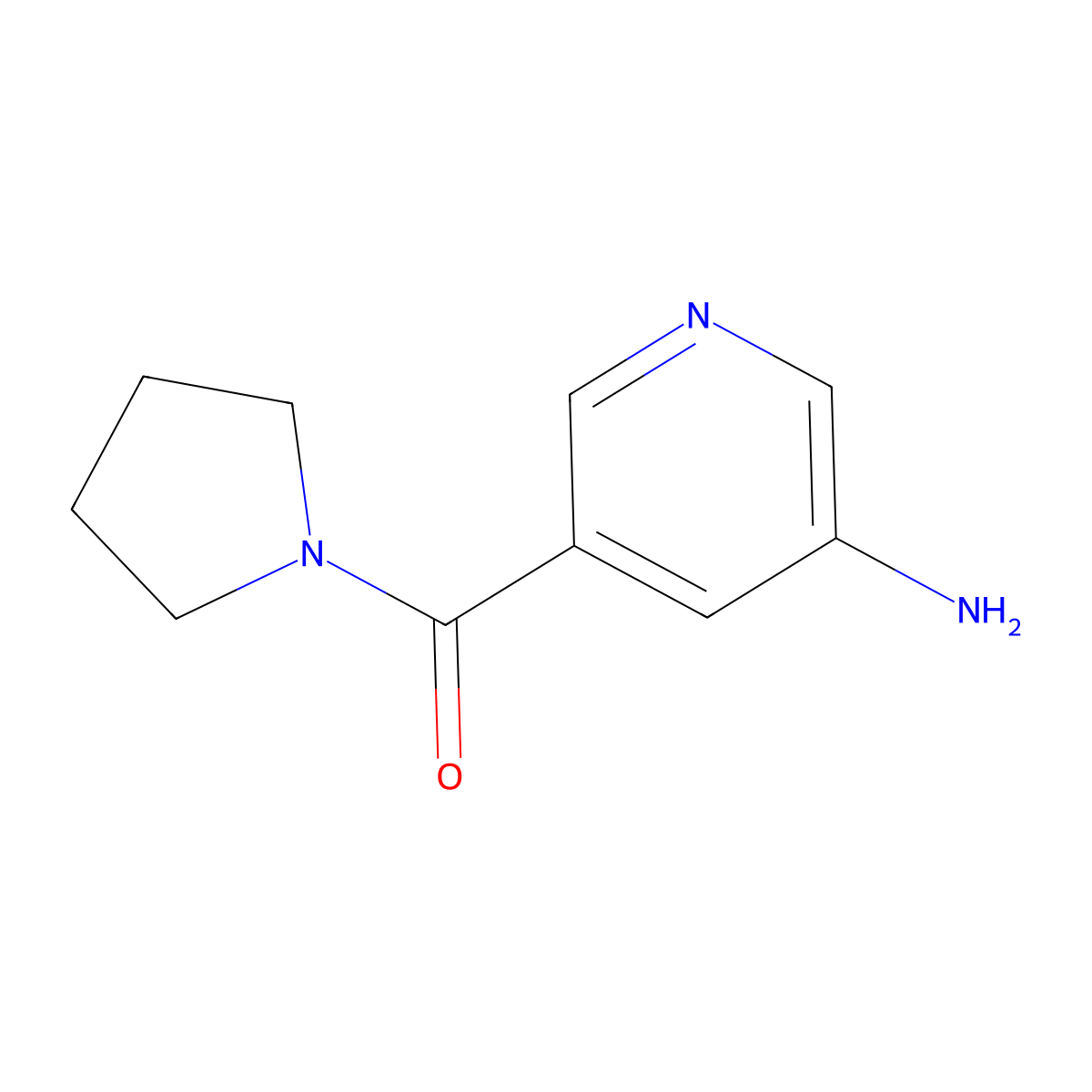 (5-Aminopyridin-3-yl)(pyrrolidin-1-yl)methanone molecular structure, CAS 1514619-95-4