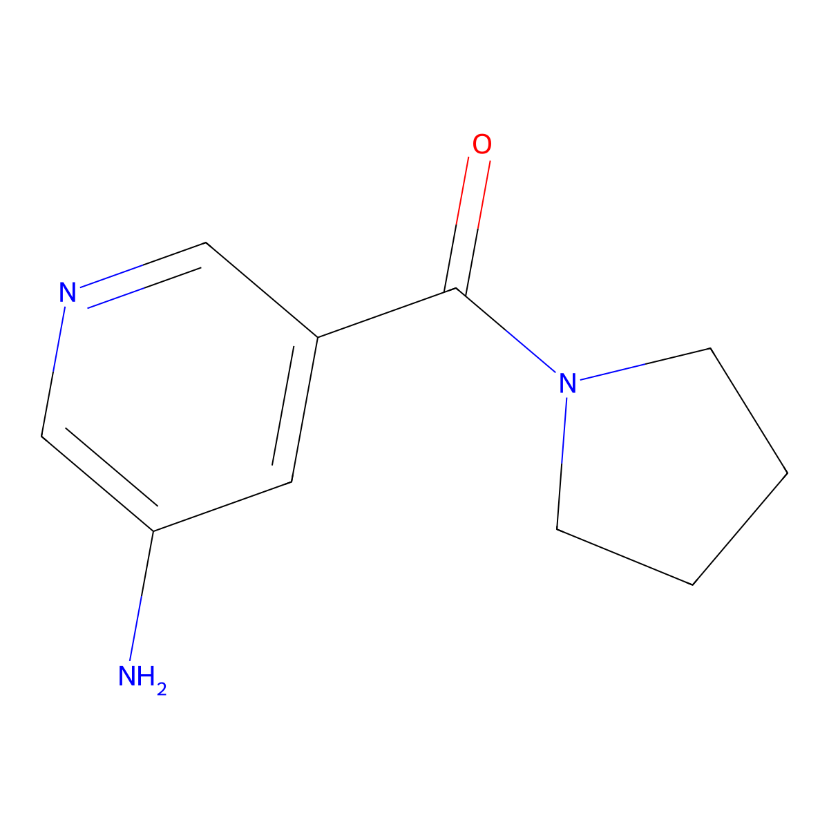 (5-Aminopyridin-3-yl)(pyrrolidin-1-yl)methanone molecular structure, CAS 1514619-95-4