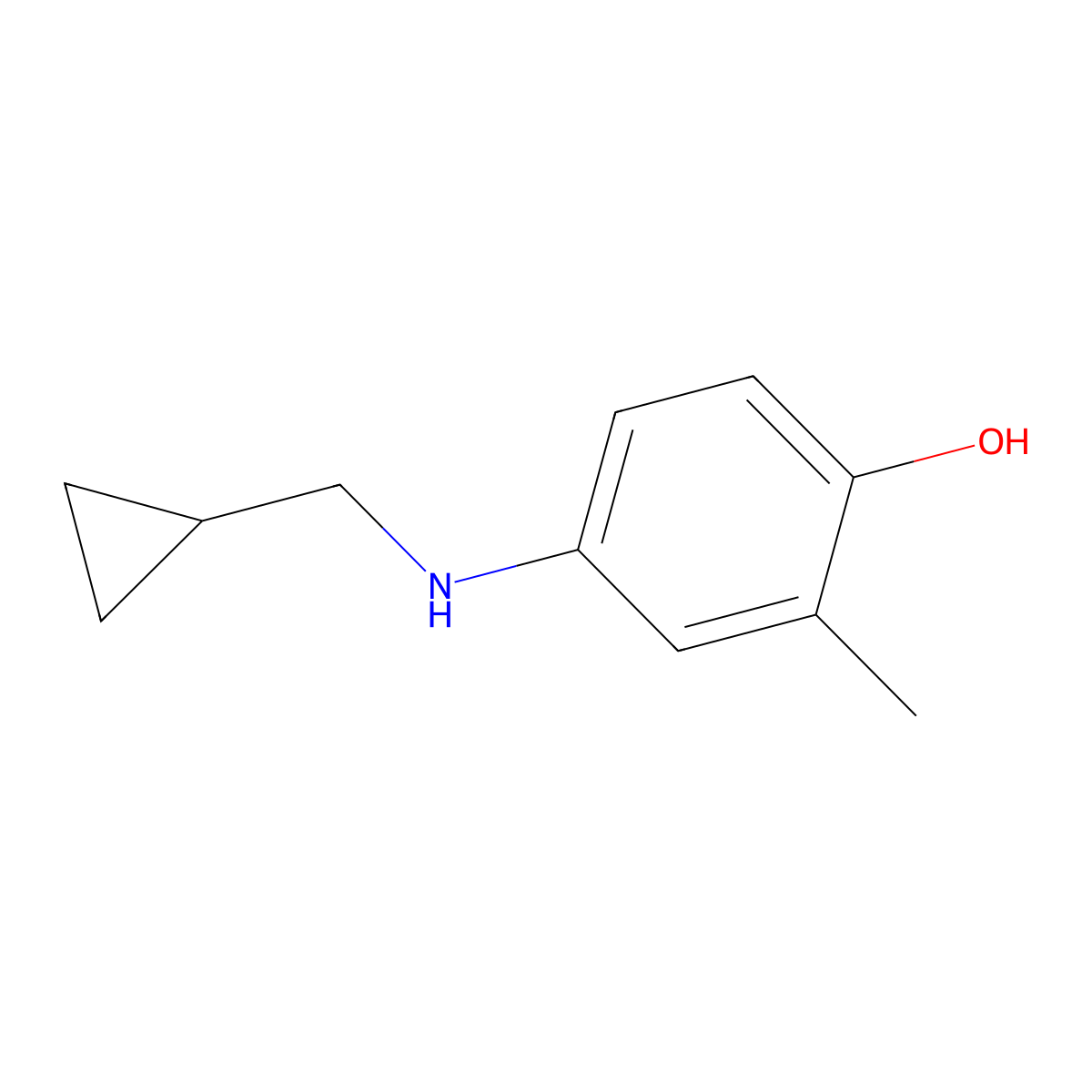 4-(Cyclopropylmethylamino)-2-methylphenol molecular structure, CAS 1514622-83-3