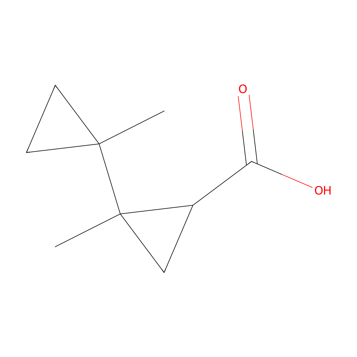 2-Methyl-2-(1-methylcyclopropyl)cyclopropane-1-carboxylic acid molecular structure, CAS 1514629-85-6