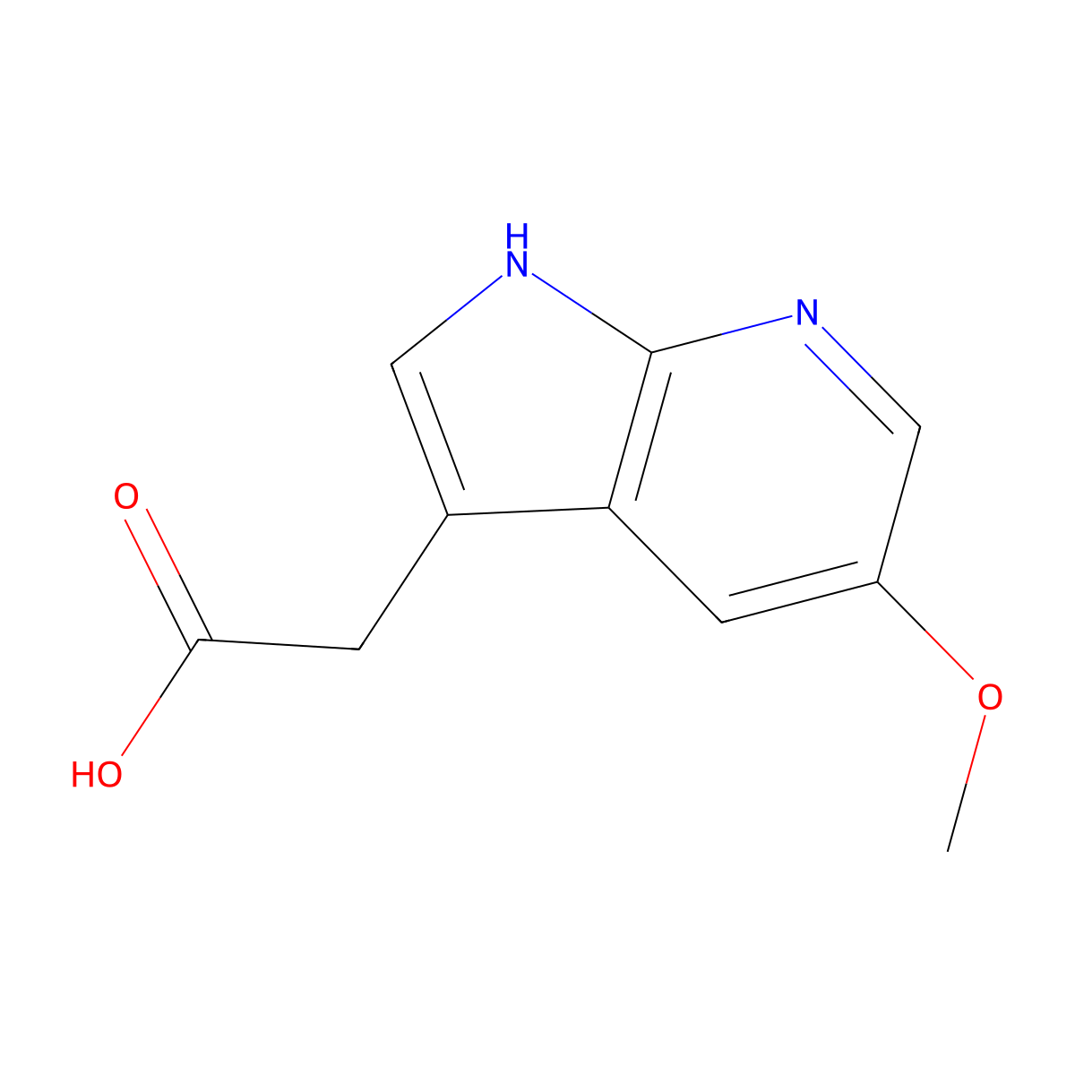 2-{5-methoxy-1H-pyrrolo[2,3-b]pyridin-3-yl}acetic acid molecular structure, CAS 1514654-10-4